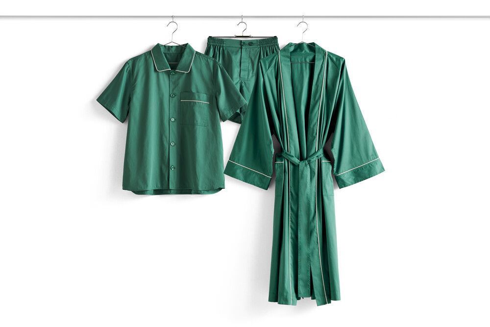 Outline Pyjama S/S natskjorte - Emerald Green